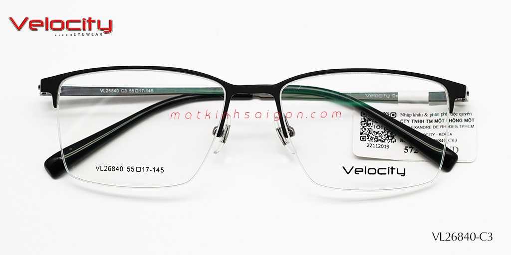 GỌNG KÍNH HỢP KIM VELOCITY VL26840-C3 - Hover