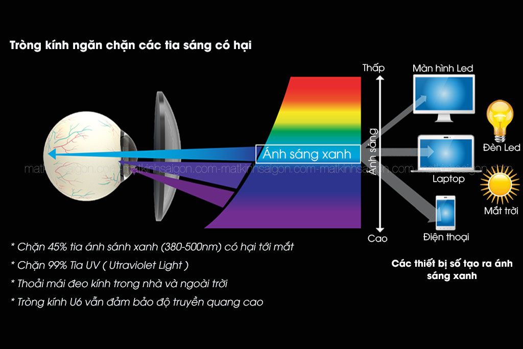 Tròng Kính 1.56 Chemi U6 BLUE LIGHT CUT - Hình 4