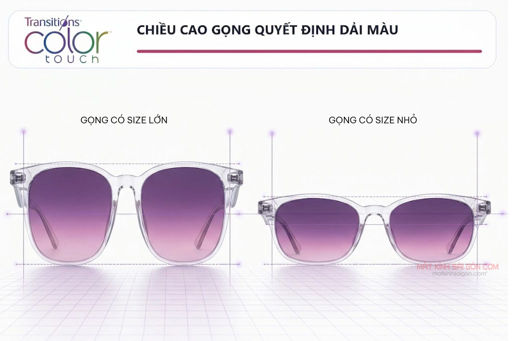 Tròng Kính Đổi Màu 1.56 Essilor Crizal® Transitions® Color Touch™ - Hình 6