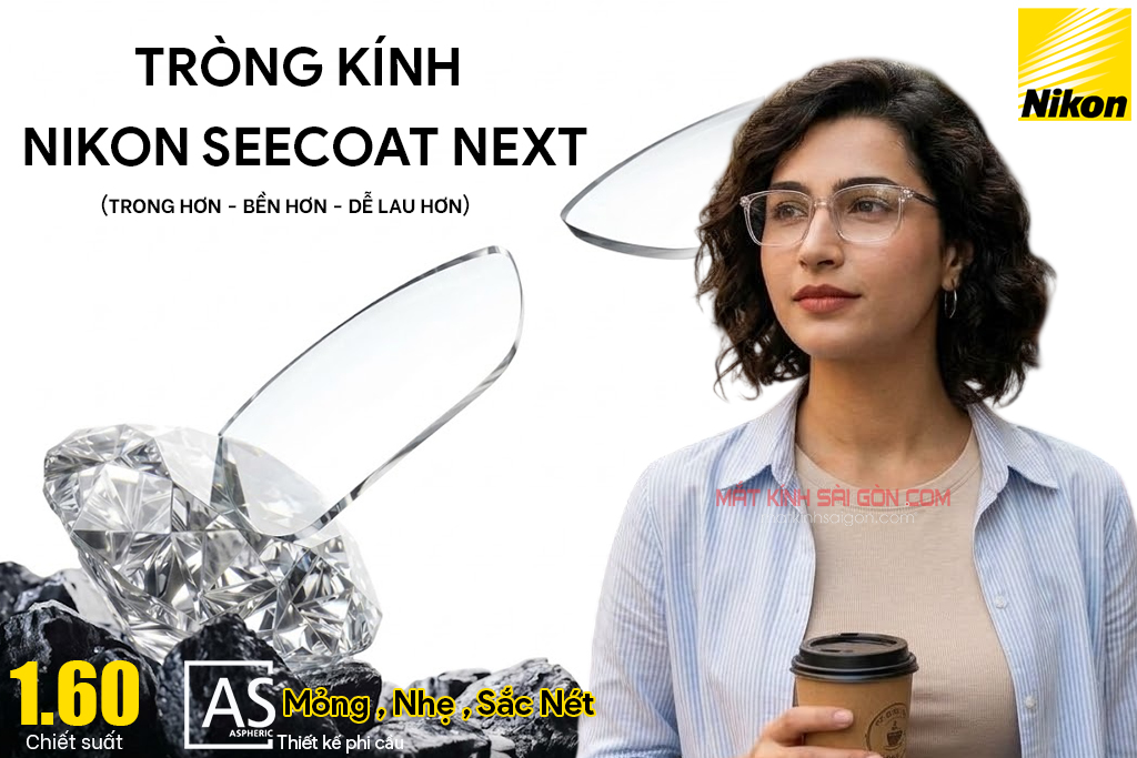 TRÒNG KÍNH 1.60 NIKON SEECOAT NEXT